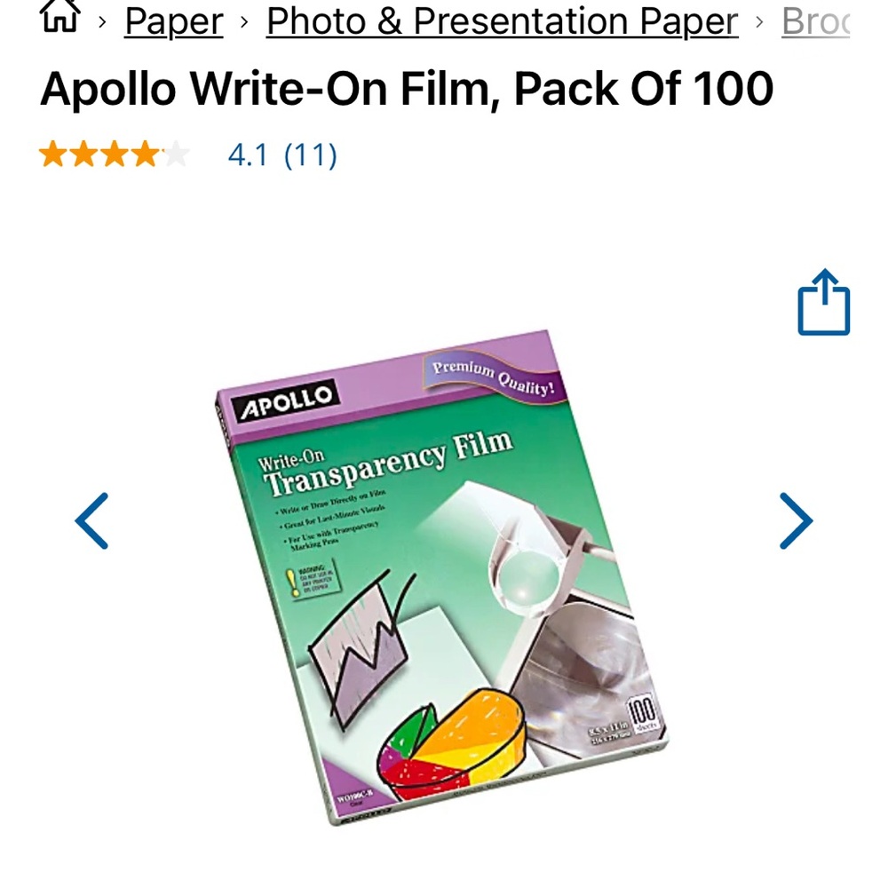 Apollo Write-On Transparency Film - Picture 2 of 2